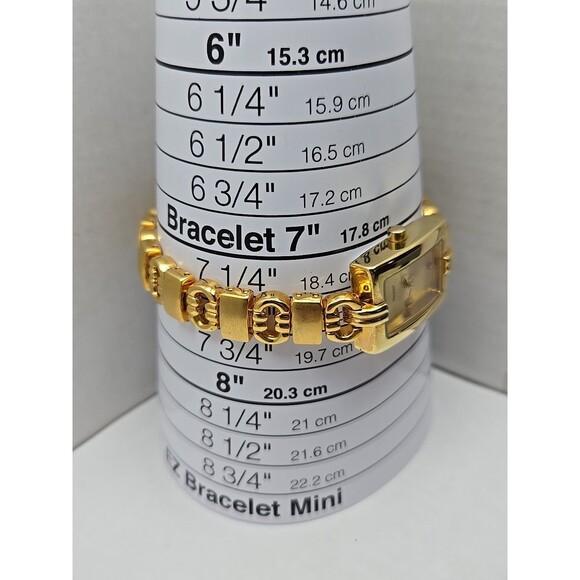 Holsted Gold Tone Tank Bracelet Watch New Battery Ladies Crystal Dress Classic - Picture 7 of 11